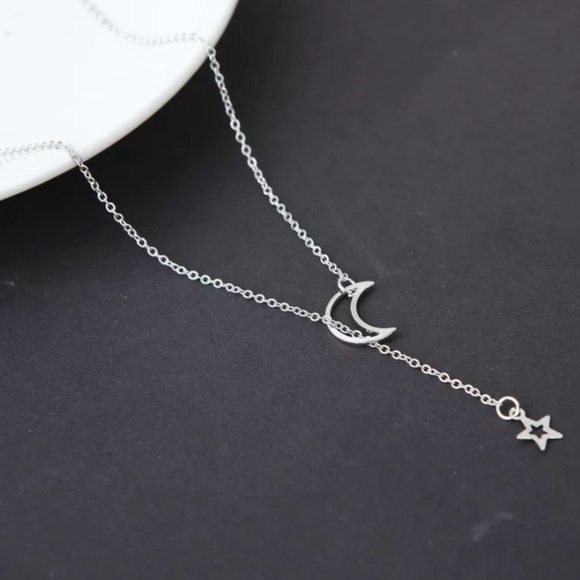 Star & Moon Lariat Necklace - Picture 5 of 6